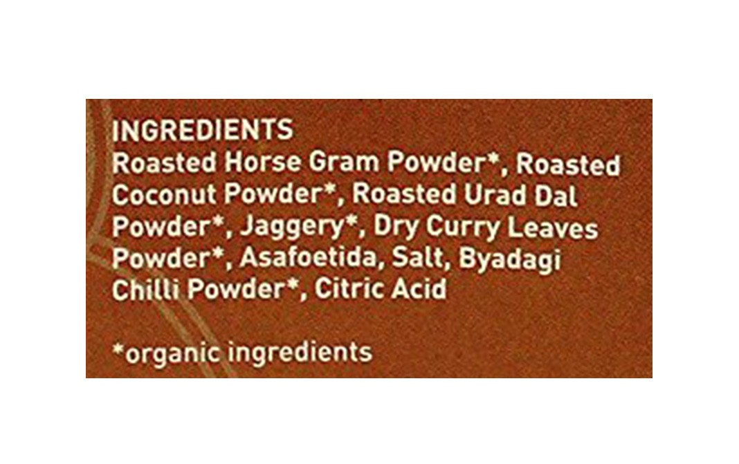 Pure & Sure Organic Chutney Powder With Horsegram   Plastic Jar  150 grams